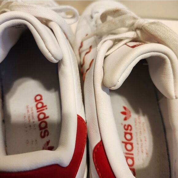 Adidas Stan Smith "Red Squiggly" White/Red Leather Sneakers Mens Sz.7.5 Ret.$150 - Picture 9 of 12
